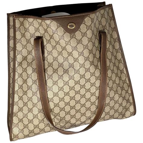 gucci brown tote|leather shopper tote gucci.